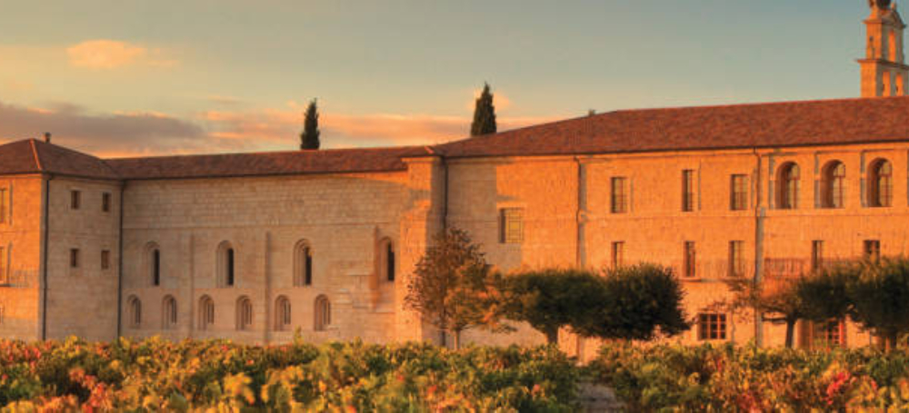 Vistas abadia y vinedo