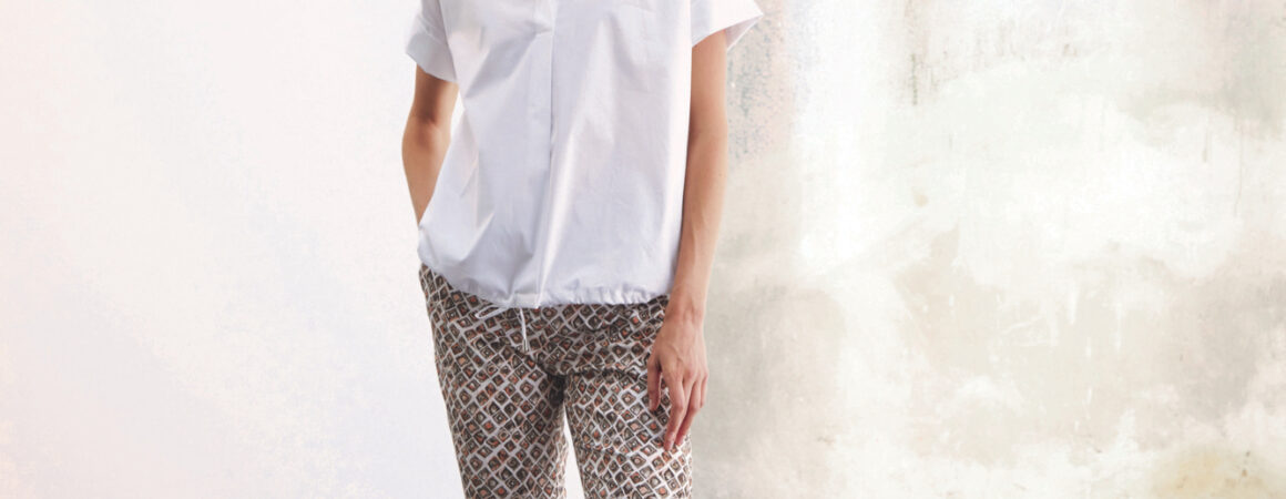 Le Tricot Perugia patterned slim trouser