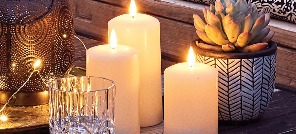 Lights4fun Large Regular Outdoor Tru Glow Realistic Flame Pillar Candle Trio SS20 ú26 99 6847416