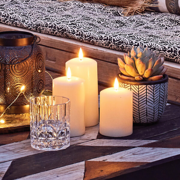 Lights4fun Large Regular Outdoor Tru Glow Realistic Flame Pillar Candle Trio SS20 ú26 99 6847416