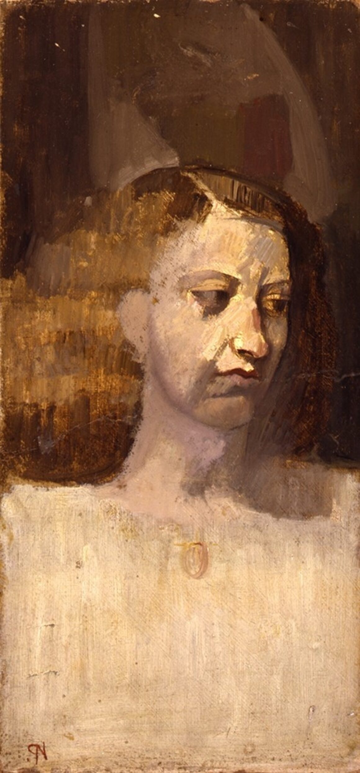 Pasmore Christine 1944 oil on board 19 1 4 x 9 1 8 in 48 9 x 23 2 cm 307242 email