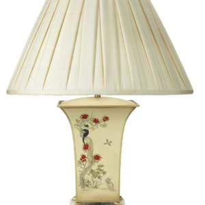 T3 028 BB Square Tole Urn Lamp Hand Painted Design