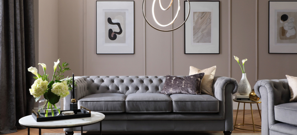 Furniture And Choice Hampton Grey Velvet Sofa Designer Living SS21 Main Landscape s799 99 7230587