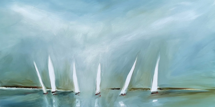 Alice Scrutton Sailing Oil on Canvas 76 x 122cm