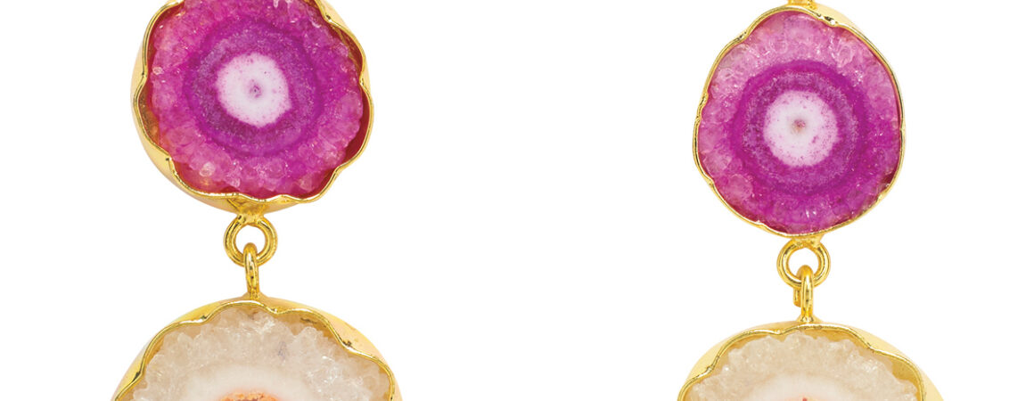 YAA YAA LONDON So Solar Violet Coral Earrings 49 50