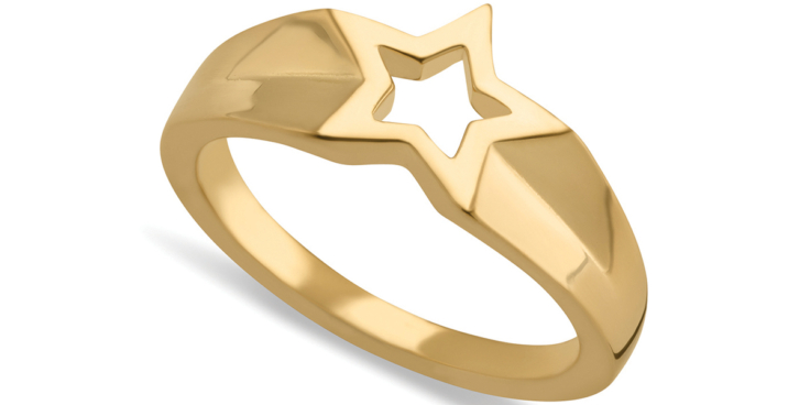 5 Scream Pretty Open Star Ring Gold PS50 at www screampretty com