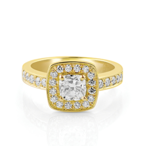 Gold diammond halo ring