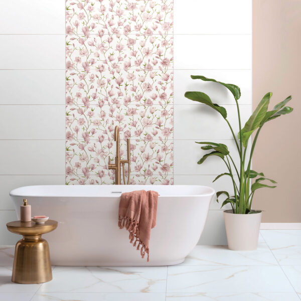 Original Style Living Murals English Garden Magnolia Single Tile with Plain 0